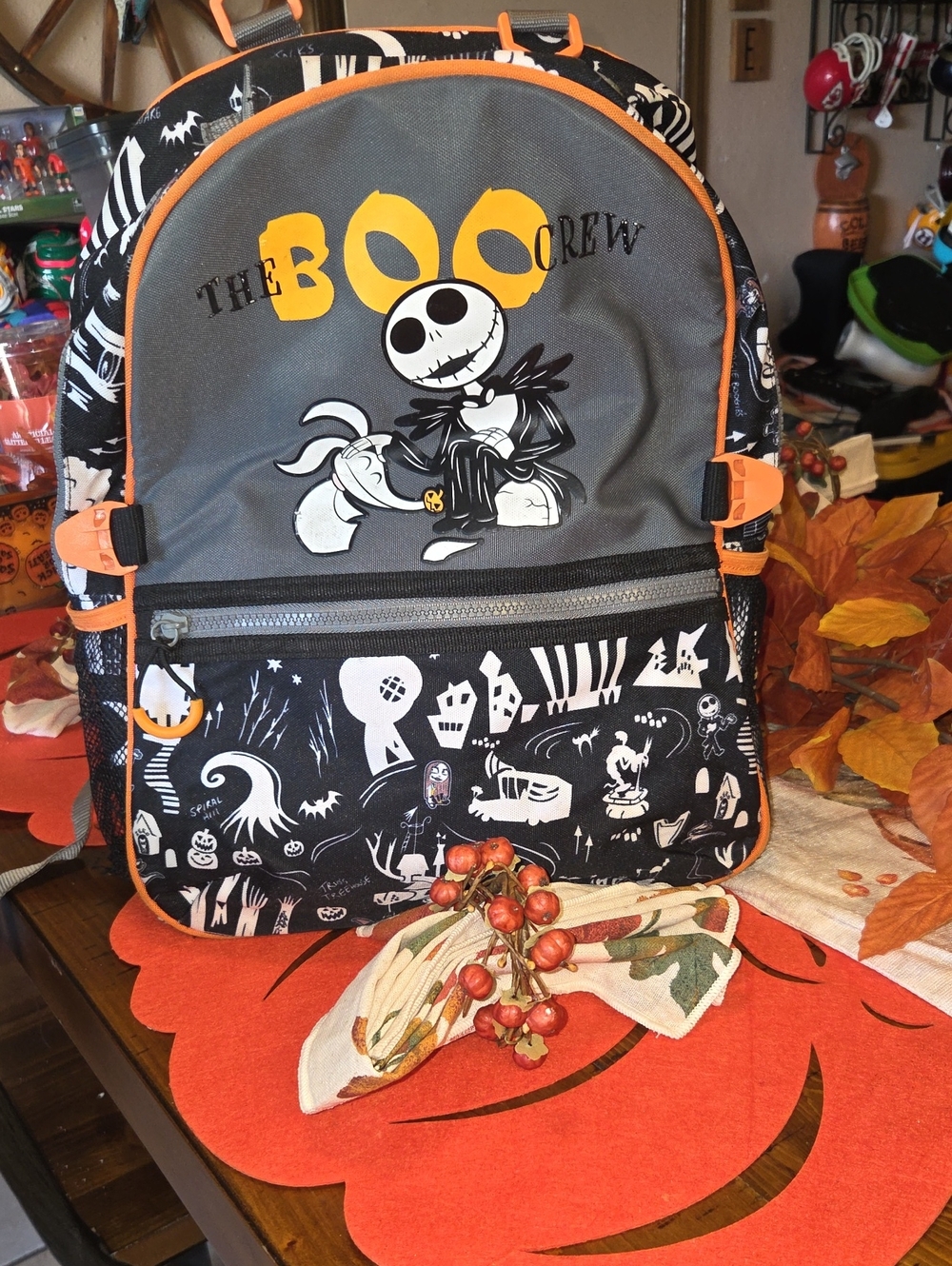 The BOO Crew Kids Halloween Backpack - Black & Orange
